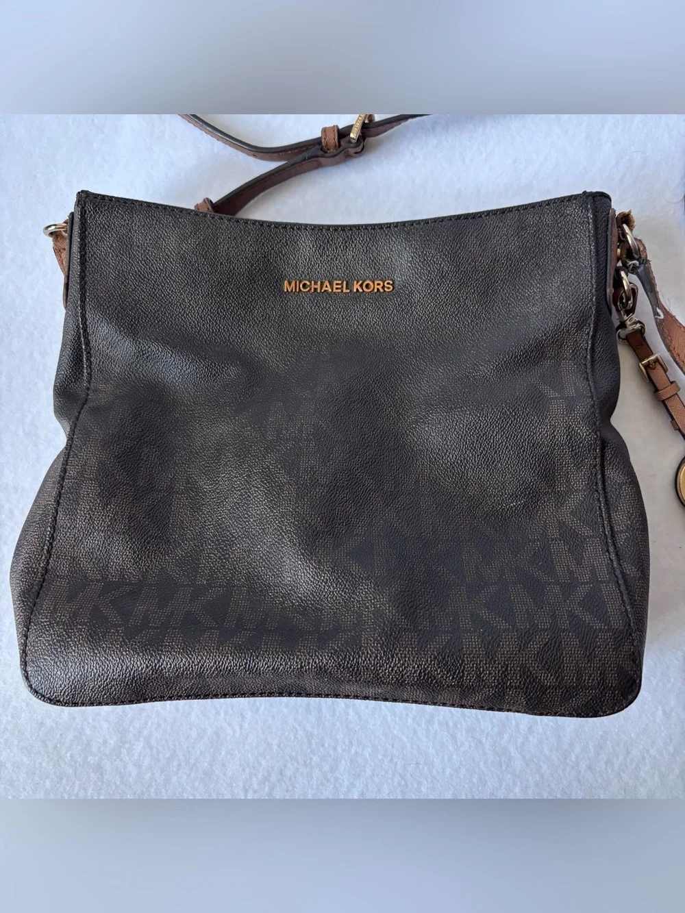 Michael Kors Jet Set Travel Large Messenger Crossbody Bag Brown MK Monogram